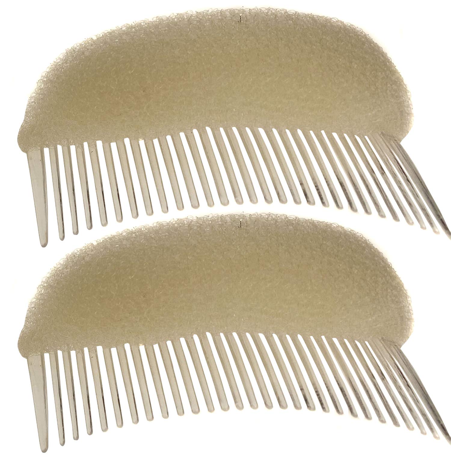 2PCS Long 3.3inch Hair Decoration Comb Sponge Foam Hair Volume Bump it up Insert Hair Base Styling Accessories Back Do Beehive Hair Styler Hair Increasing Tool (Beige)