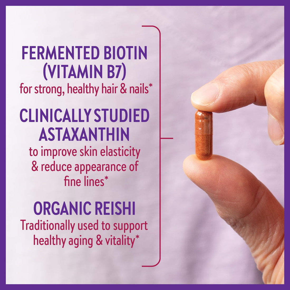 New Chapter Biotin Supplement, Vegan Hair Skin and Nails Vitamins with Fermented Biotin + Astaxanthin - 60 Count