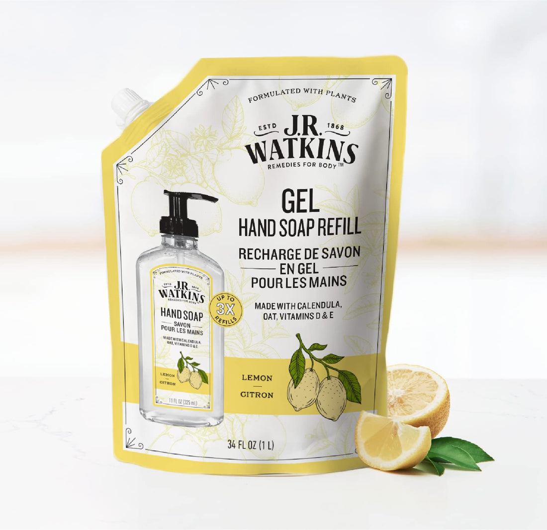 J.R. Watkins Lemon Liquid Hand Refill 34 Fl Oz, Pack Of 1