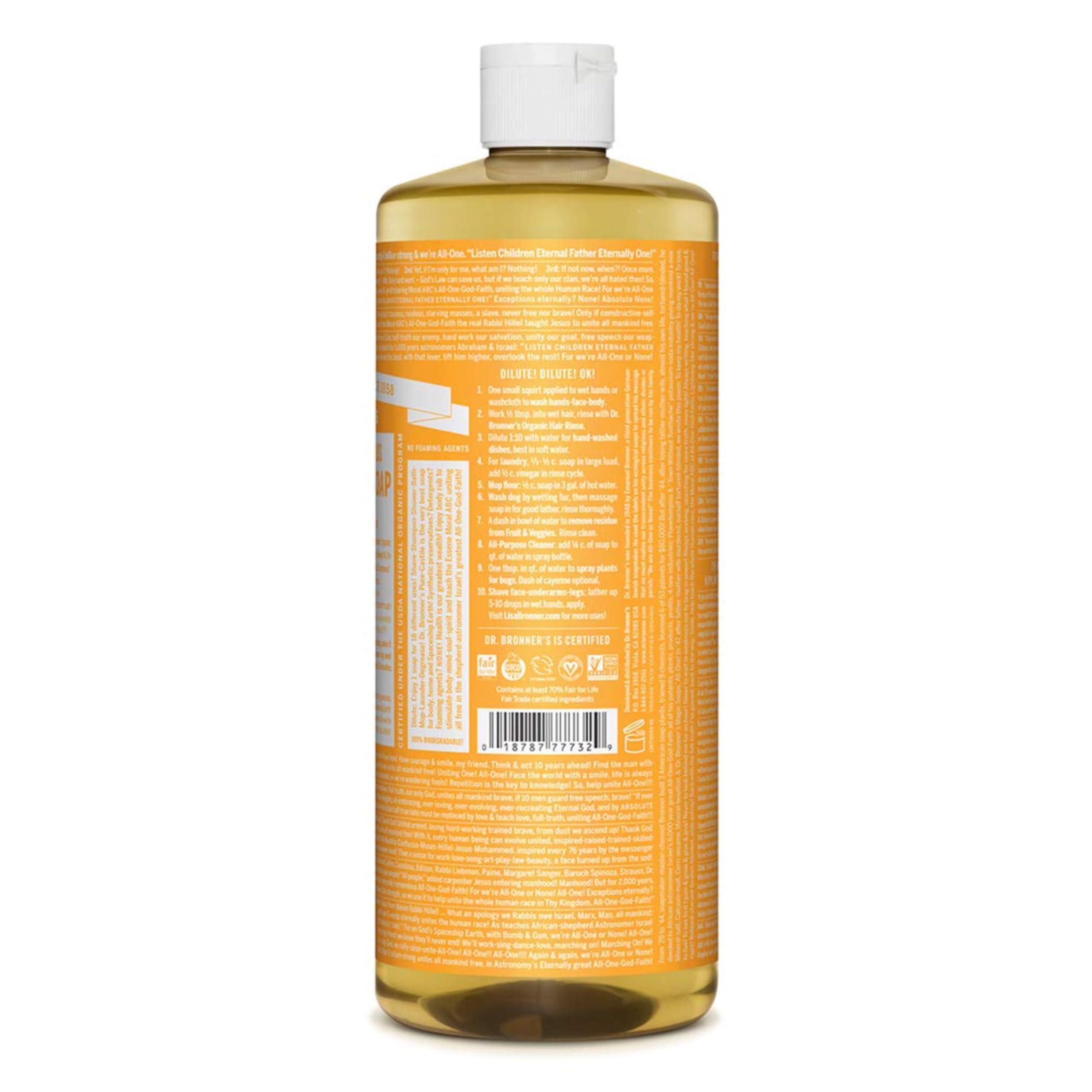 Dr Bronner's Citrus Castile Liquid Soap ( 1x32 OZ)