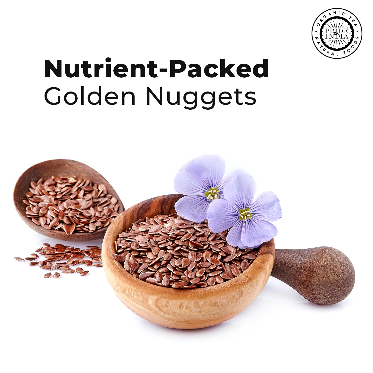 Pride Of India - Brown Flax Seed Omega-3 & Lignan Superfood, 1.25 lbs Jar