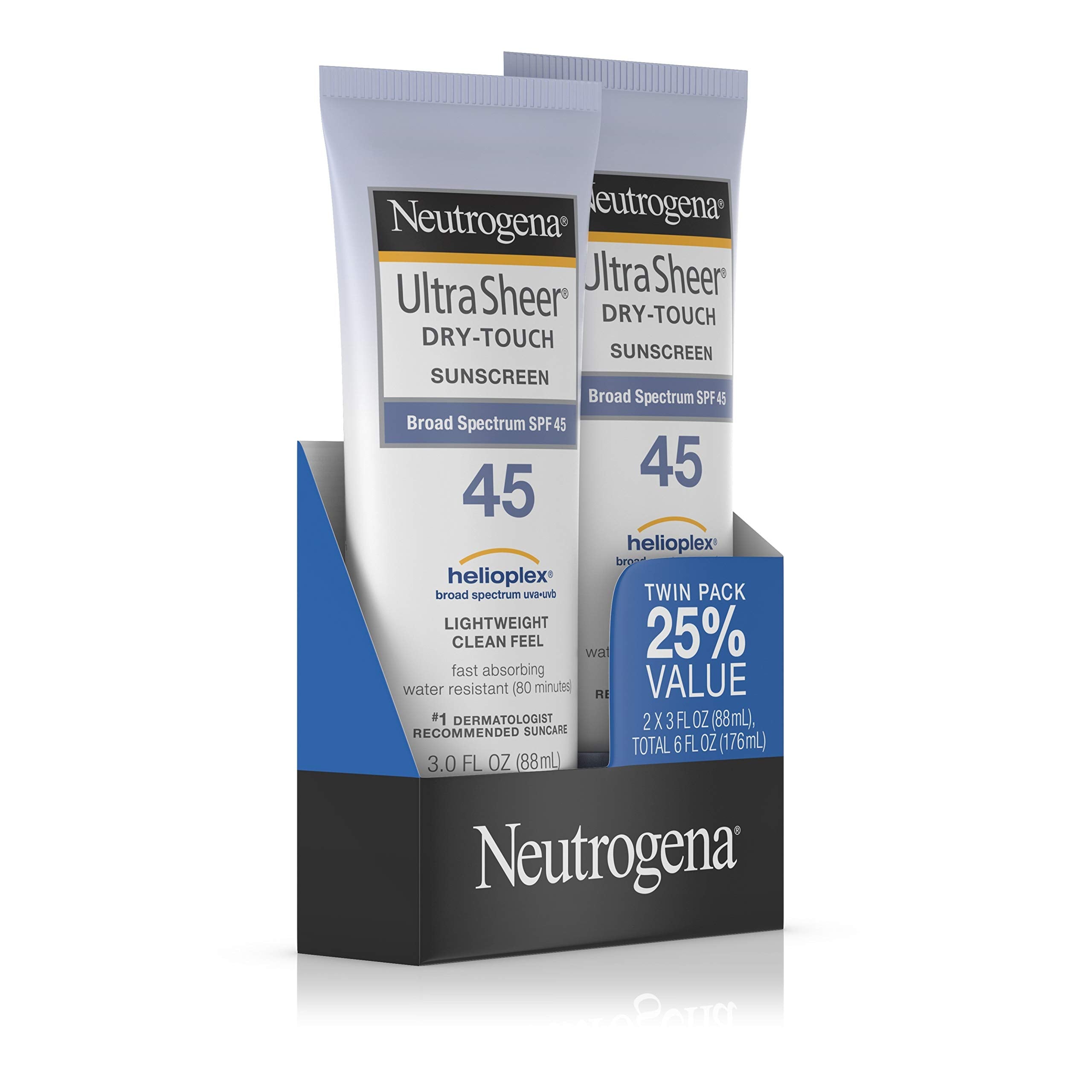 Neutrogena Ultra Sheer Dry-Touch Sunscreen SPF 45, 3 oz (Pack of 2)