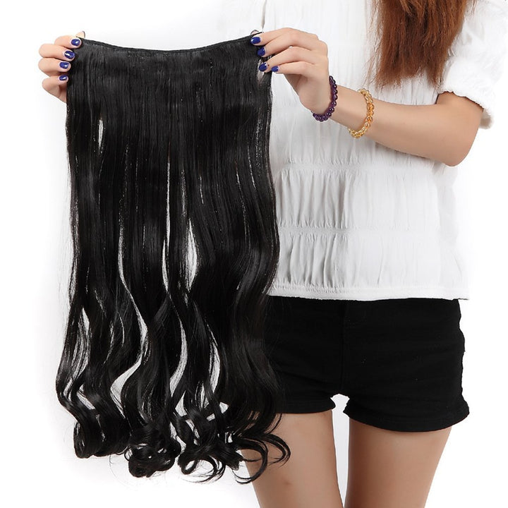 S-noilite 24/26 Straight Curly 3/4 Full Head One Piece 5clips Clip in Hair Extensions Long Poplar Style for Xmas Gifts 22colors (24 - Curly, natural black)