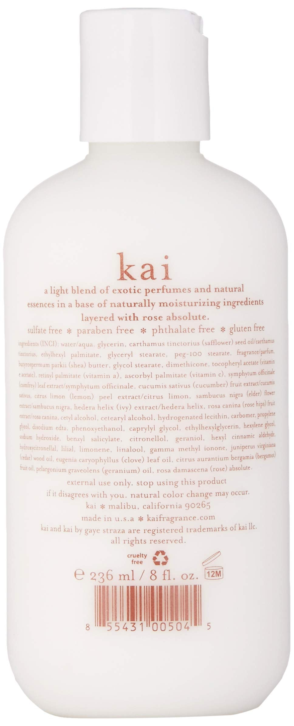 kai Body Lotion, Rose, 8 Fl Oz