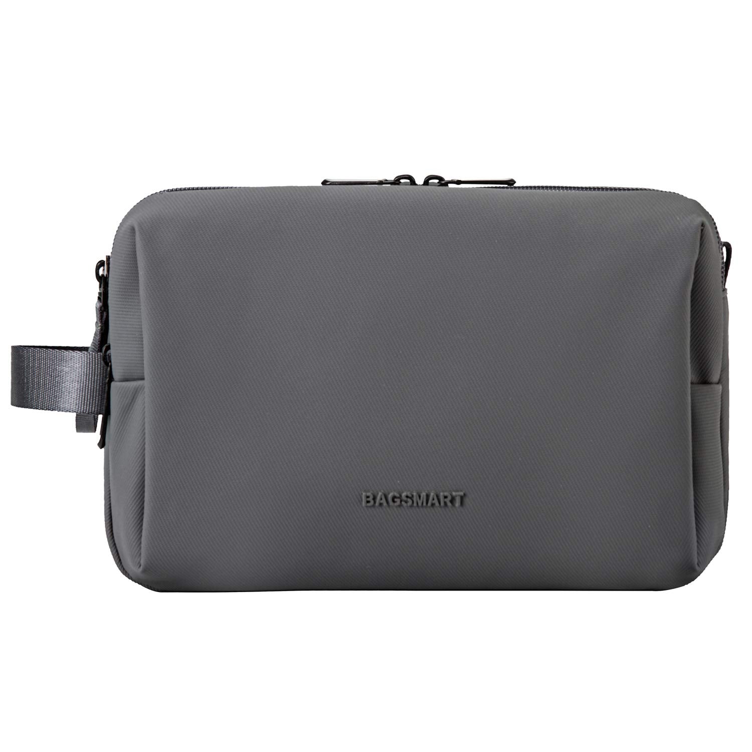 BAGSMART Toiletry Bag for Men, Travel Toiletry Organizer Dopp Kit Water-resistant Shaving Bag for Toiletries Accessories, Door Room Essentials,Grey-medium