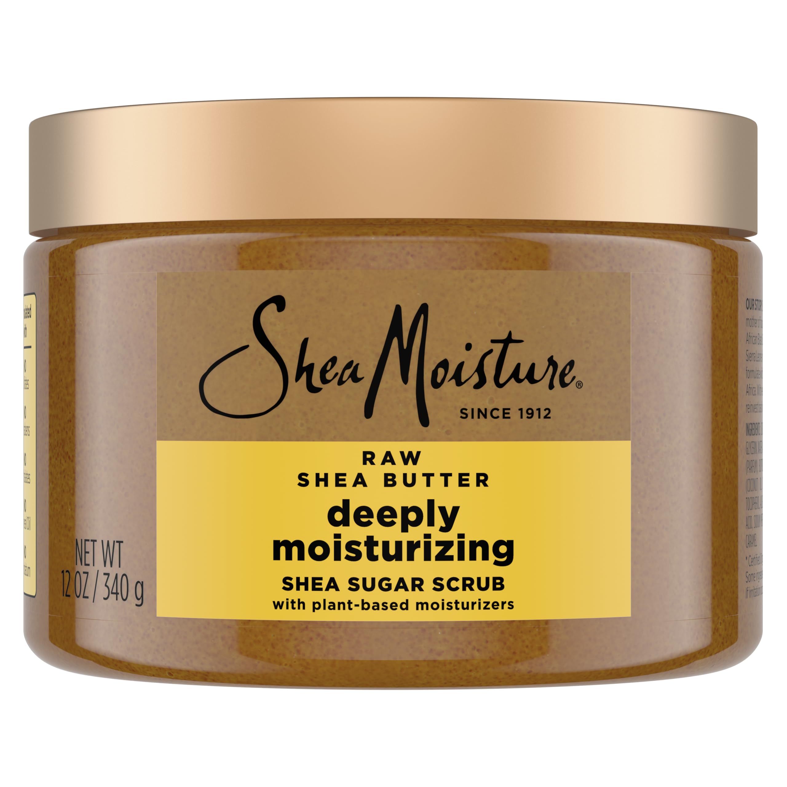 SheaMoisture Shea Sugar Body Scrub For Moisturize And Restore Dry Skin Raw Shea Butter Deeply Moisturizing Body Scrub With 24h Shea Moisture Nutrients 12 oz