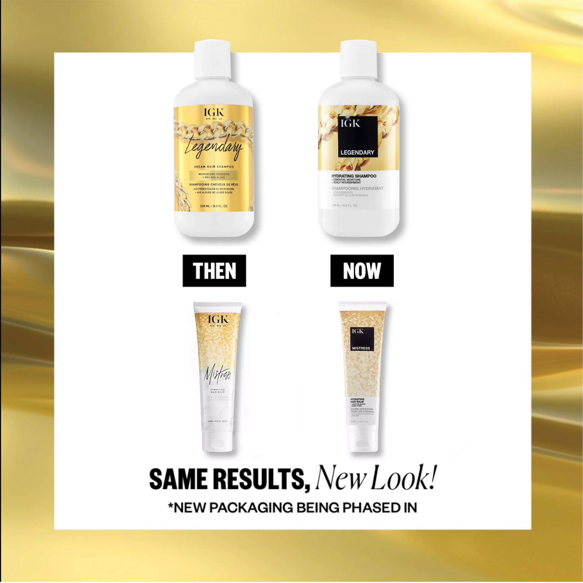 IGK LEGENDARY Dream Hair Shampoo (8 Oz) + IGK Mistress Hydrating Hair Balm (5 Oz) | Hydrated + Shine + Frizz Control | Vegan + Cruelty-Free |