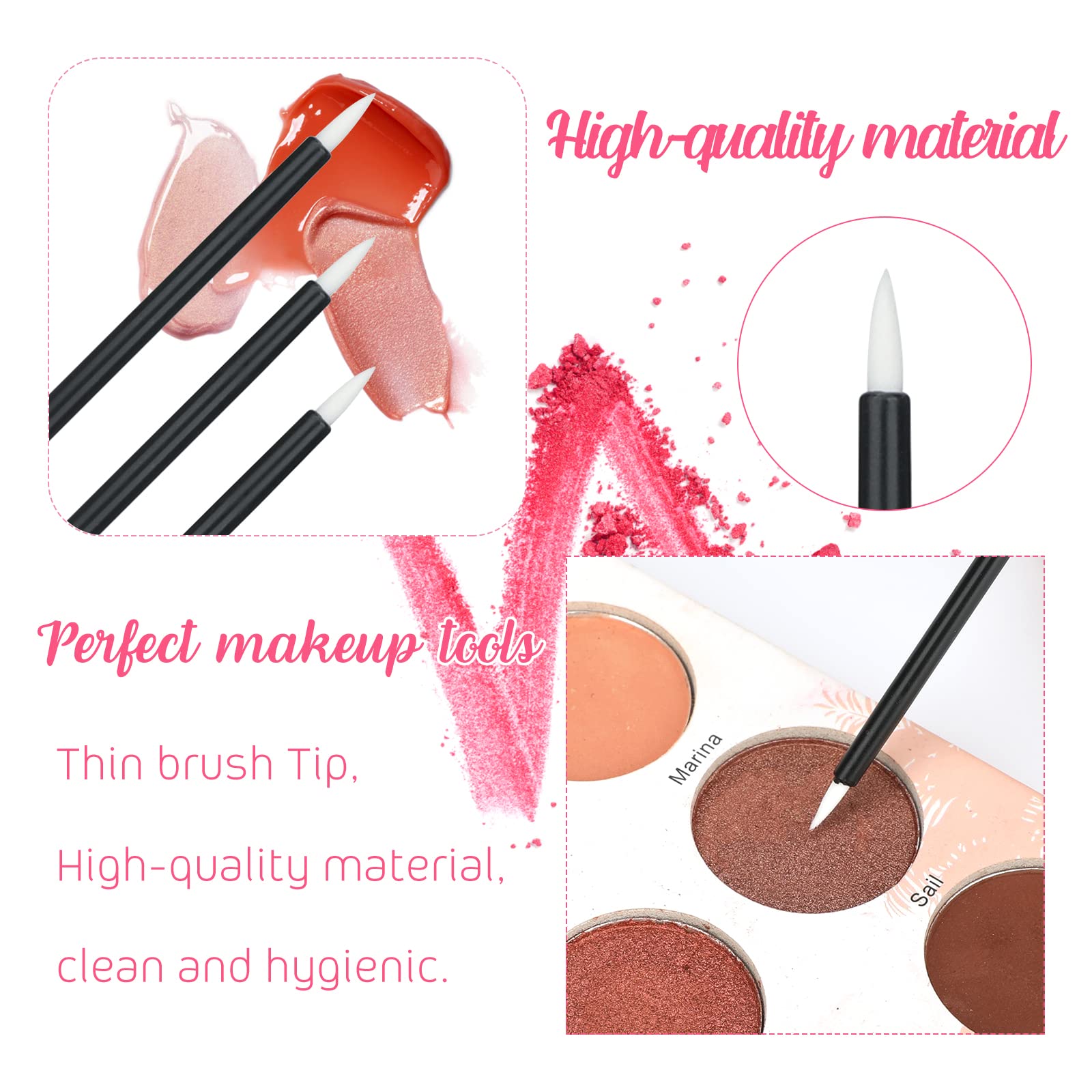 G2PLUS 100PCS Disposable Eyeliner Makeup Brushes Applicator Cosmetic Eye Wands