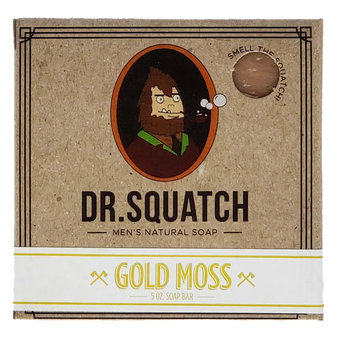 Dr. Squatch Gold Moss Bar Soap ââ‚¬â€œ Olive Oil Soap with Kaolin Clay and Salt for Light Scrubbing ââ‚¬â€œ Mens Soap with Sophisticated Scent Handmade with Natural Ingredients in USA