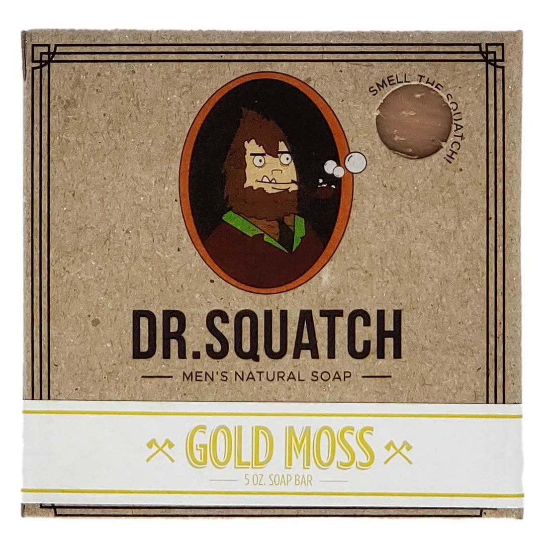 Dr. Squatch Gold Moss Bar Soap ââ‚¬â€œ Olive Oil Soap with Kaolin Clay and Salt for Light Scrubbing ââ‚¬â€œ Mens Soap with Sophisticated Scent Handmade with Natural Ingredients in USA