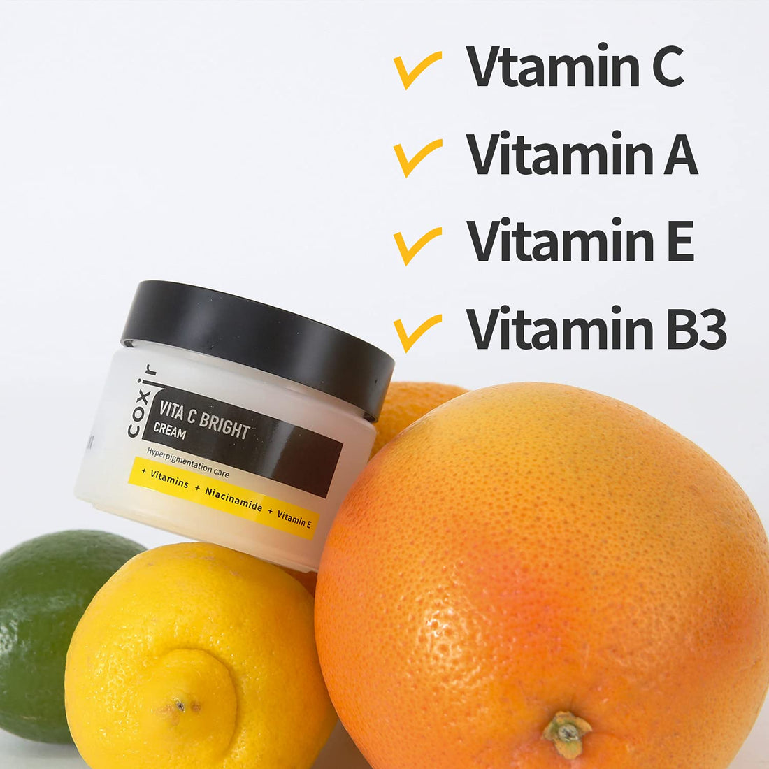 Coxir Vita C Bight Cream (50ml,1.69 fl.oz.). Niacinamide face cream with vitamins/Hydrates and moisturizes/Korean Skin care/Vitamin C, A, E, B3. Vitamin Moisturizing cream