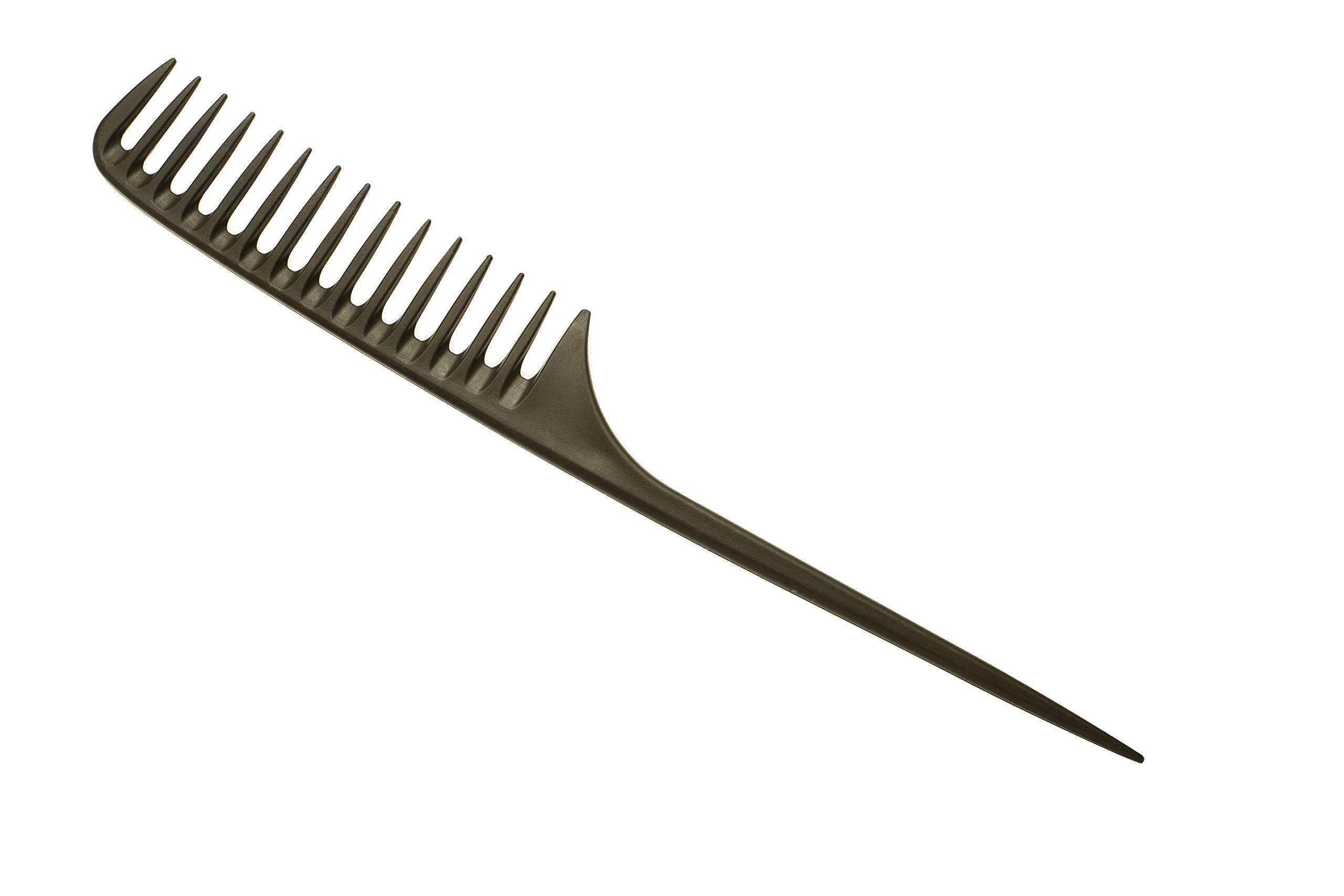 Tearsheet Carbon Wide Tooth Rake Comb with Tail