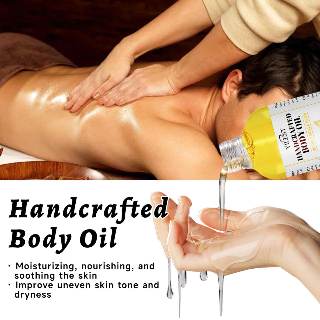 Vanilla Body Oil, Hydrating & Nourishing Moisturizer for Dry Skin, Handmade Natural Skincare Oil, Vanilla Scented Spa Oil, Relaxation & Aromatherapy