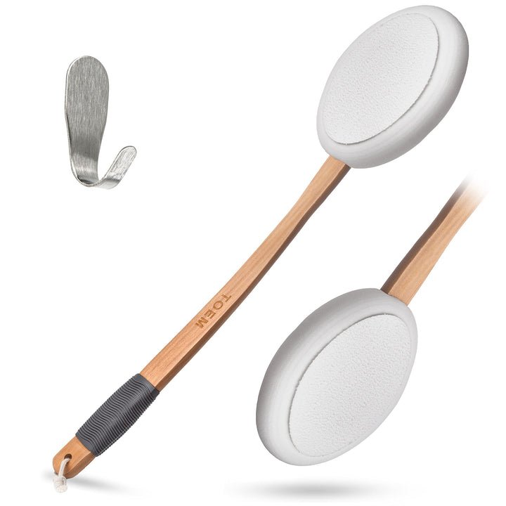 Toem Back Lotion Applicator | Tea Tree Oil, Body Wash, Shower Gel, Tanning Lotion, Aloe Vera Gel, Back Acne Gel, Self Applicator Pad | Includes 1 Back Lotion Applicator & 1 Hook (1 Pad)