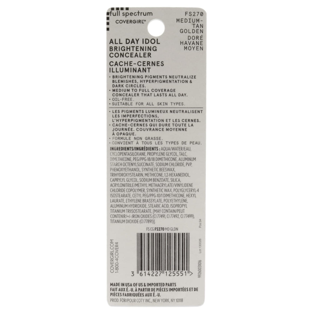 COVERGIRL All Day Idol, Brightening Concealer, Medium-tan Golden, 0.12 Ounce