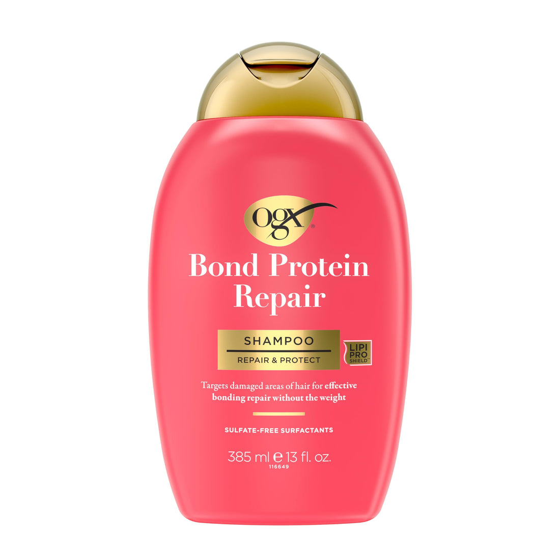 OGX Repair & Protect Bond Protein Shampoo, Lightweight Hair Wash Cleanses & Targets Damaged Areas for Effective Bond Repair, Sulfate-Free Surfactants, 13 fl. oz