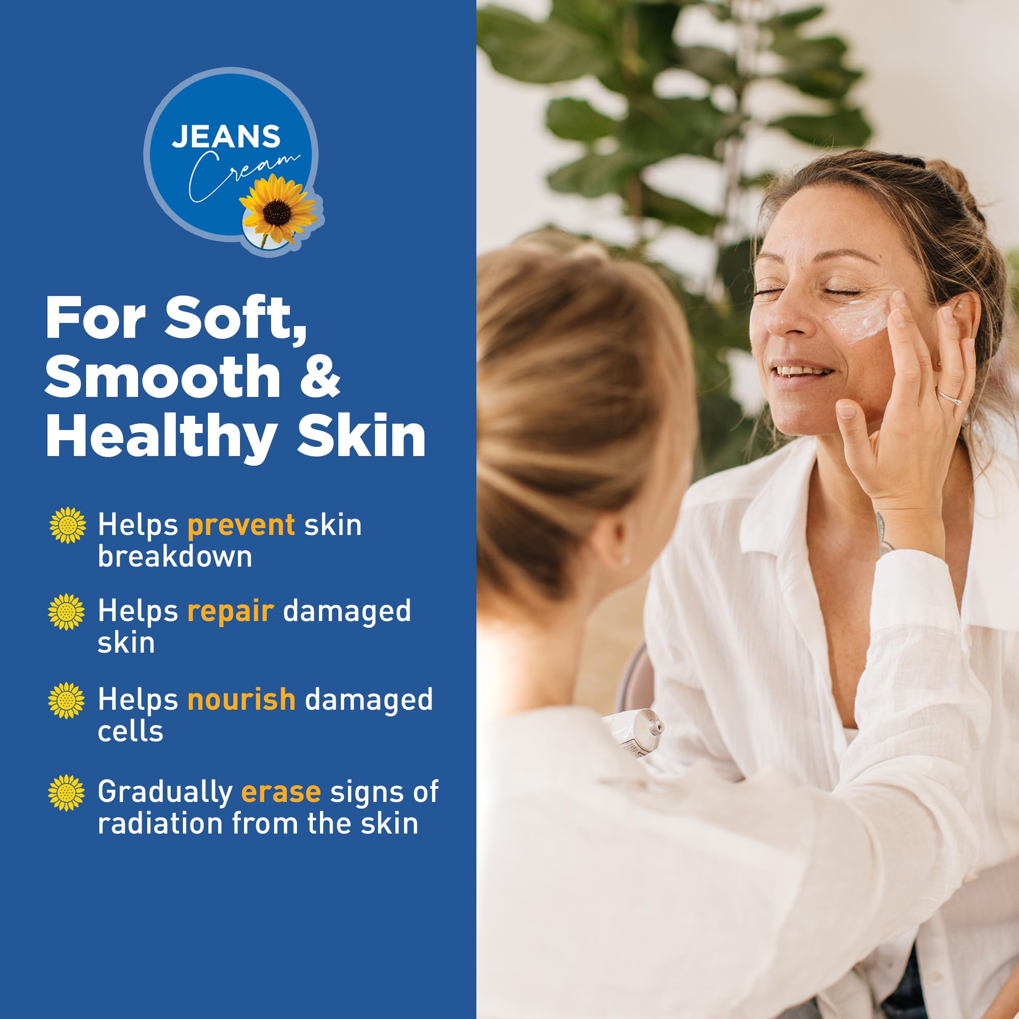 Jeans Cream, Maximum Skin Therapy Radiation Burn Cream, Moisturizing Vitamin E and Aloe Vera Cream for Compromised Skin, Minor Cuts, Sunburn and More, Non-Greasy Formula, Gift Set