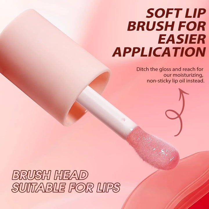 Lipstick Primer Jolilab Fruit Lip Oil,Hydrating Lip Glow Oil Plumping Glass Finish Moisturizing Lip Gloss Lip Tint Fruit Extract Lip Oil Tinted for Dry Lip and Lip Care(Coconut Flavor)