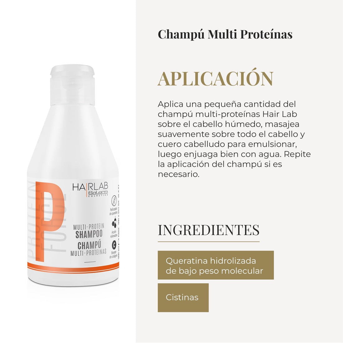 SALERM - Fortifying Shampoo - Multi-Protein Hair Lab Shampoo - 300 ml - Helps Nourish and Strengthen Hair - Adds Volume - Paraben-Free