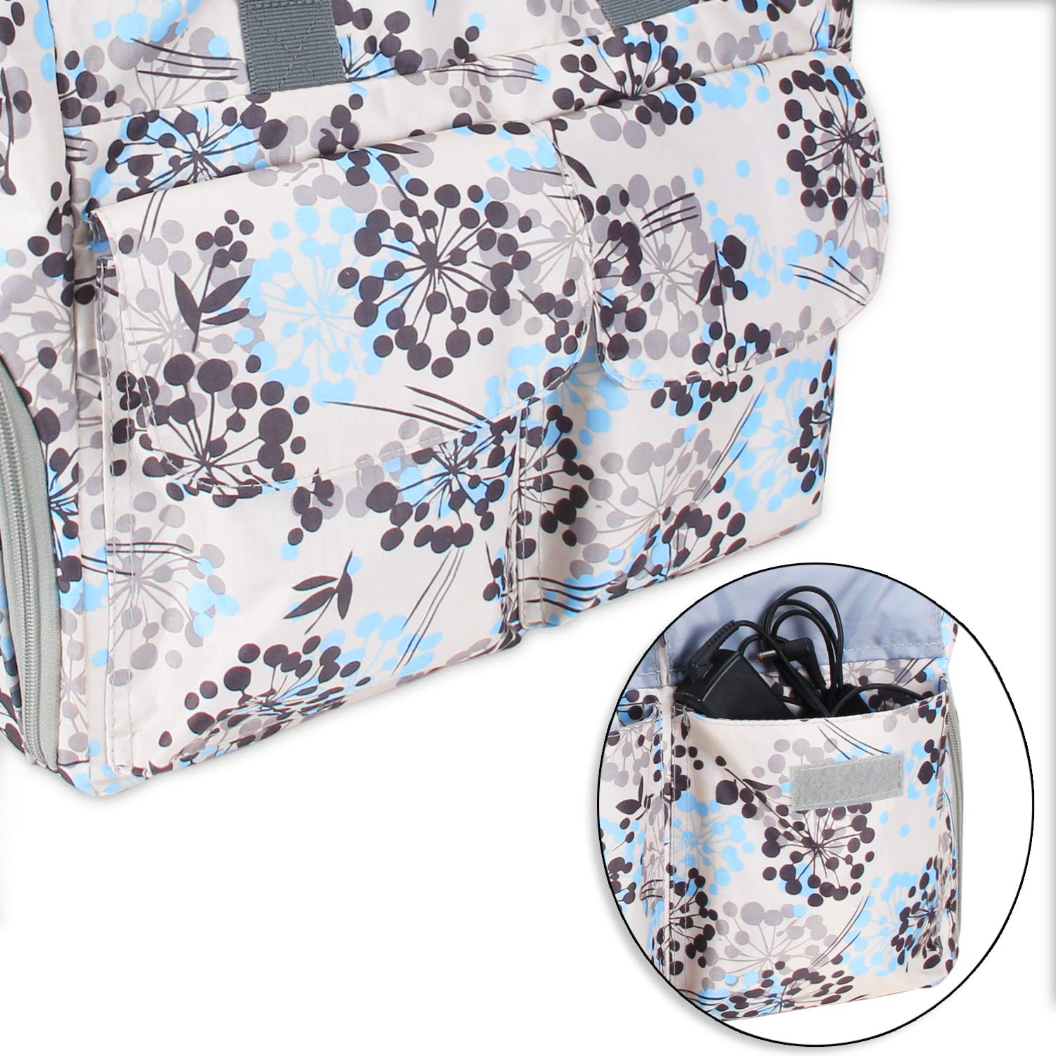 Teamoy Breast Pump Bag Compatible for Spectra S1,S2, Medela and Cooler Bag, Breast Pump Storage Tote with Laptop Sleeve (Up to 14'') for Working Moms, Large Capacity and Multi-Function, Dandelion