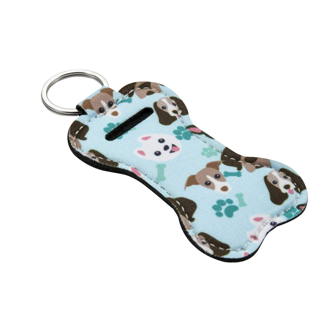 Beautyflier 5 Pack Neoprene Chapstick Keychain Holder Lipstick Pouch Lip Balm Holder Travel Accessories (Dog Pattern) : Dog Pattern