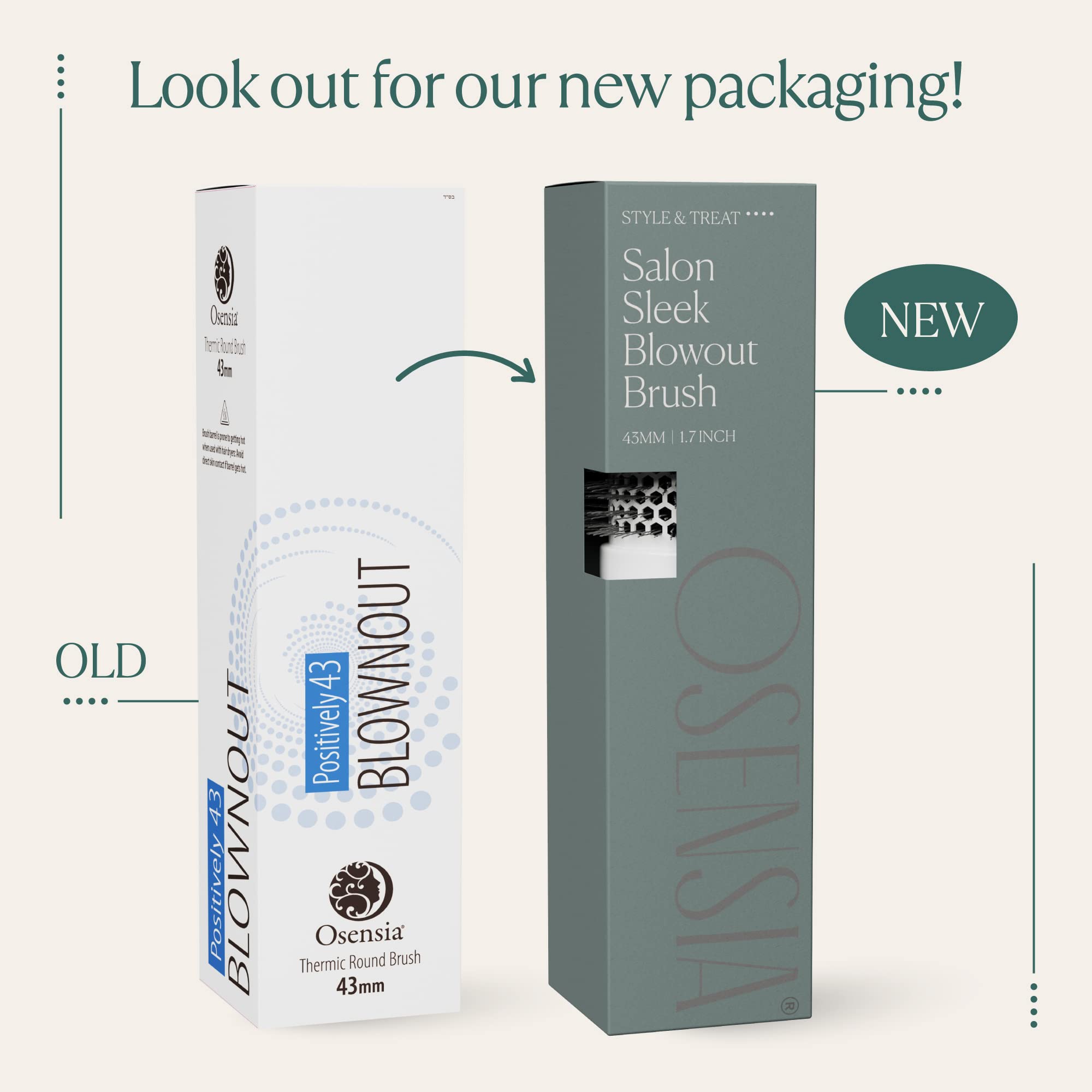 Professional Round Brush for Blow Drying - Medium Ceramic Ion Thermal Barrel Brush for Sleek, Precise Heat Styling and Blowout Volume - Lightweight, Antistatic Bristle Hair Brush by Osensia (1.7 Inch)