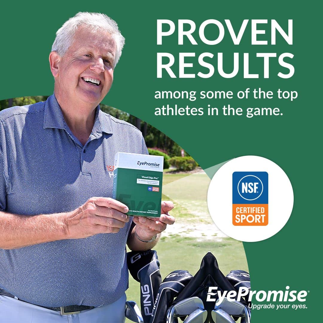 EyePromise Vizual Edge Pro Performance Eye Vitamin - 30-Day Supply Single Serving Packets - NSF Certified for Sports
