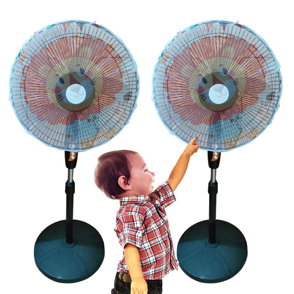 MXJZW 2 Pac Fan Cover For Kids,Fan Safety Protection Cover,Protect Kid Children Baby Finger Net Fan Mesh Cover,Summer Home Fan Safety Dust Cover,Perfect for Parents of Toddlers(17.71-21.65)
