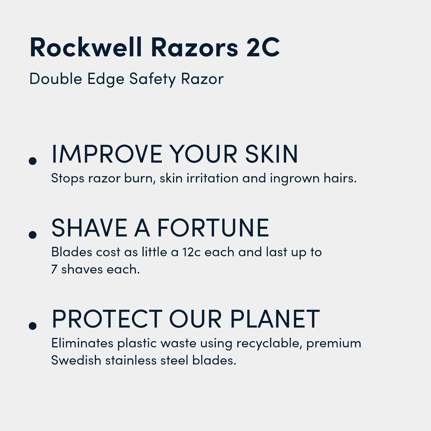 ROCKWELL RAZORS 2C Razor with 5 Blades, 6 Piece Set, Gunmetal Chrome