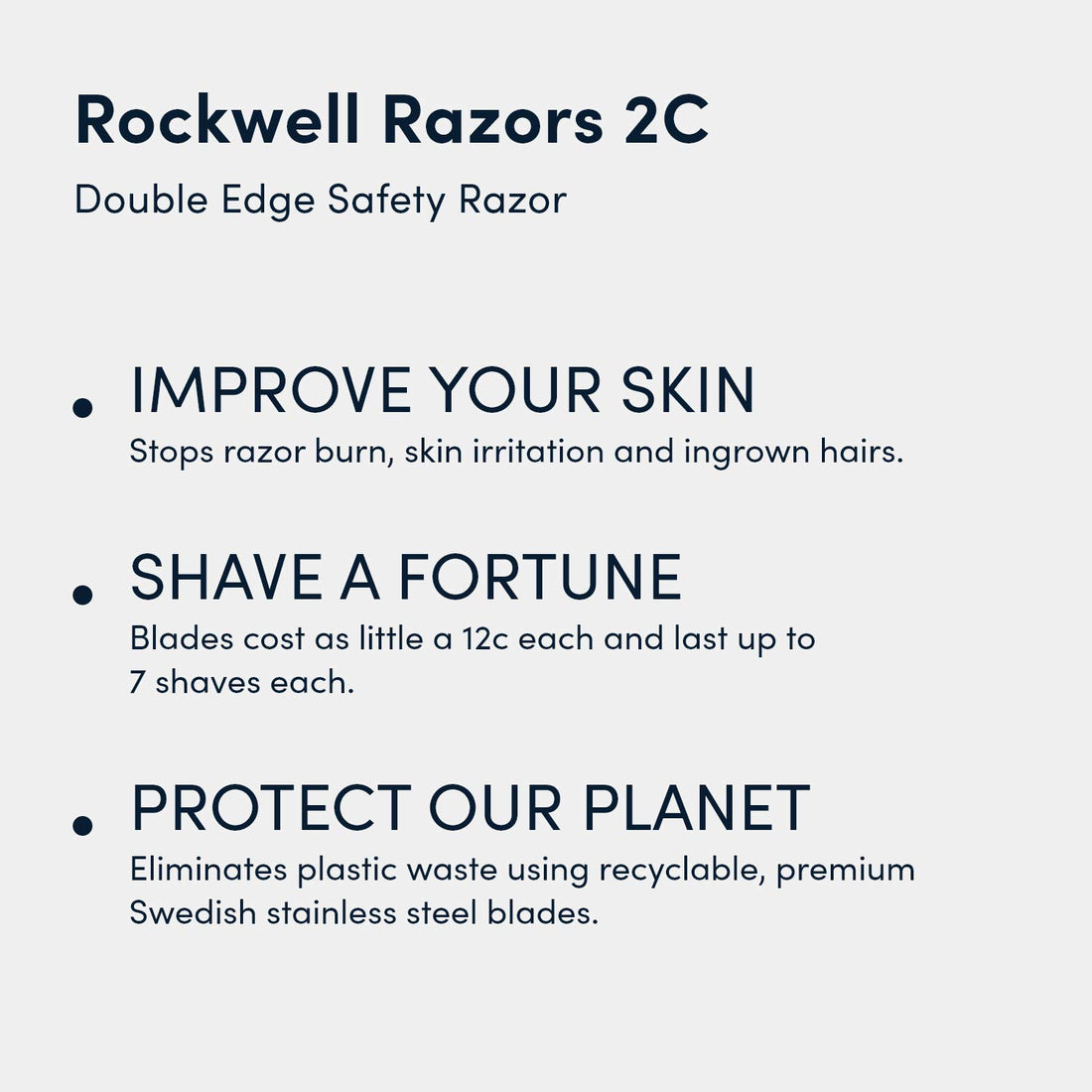 ROCKWELL RAZORS 2C Razor with 5 Blades, 6 Piece Set, Gunmetal Chrome