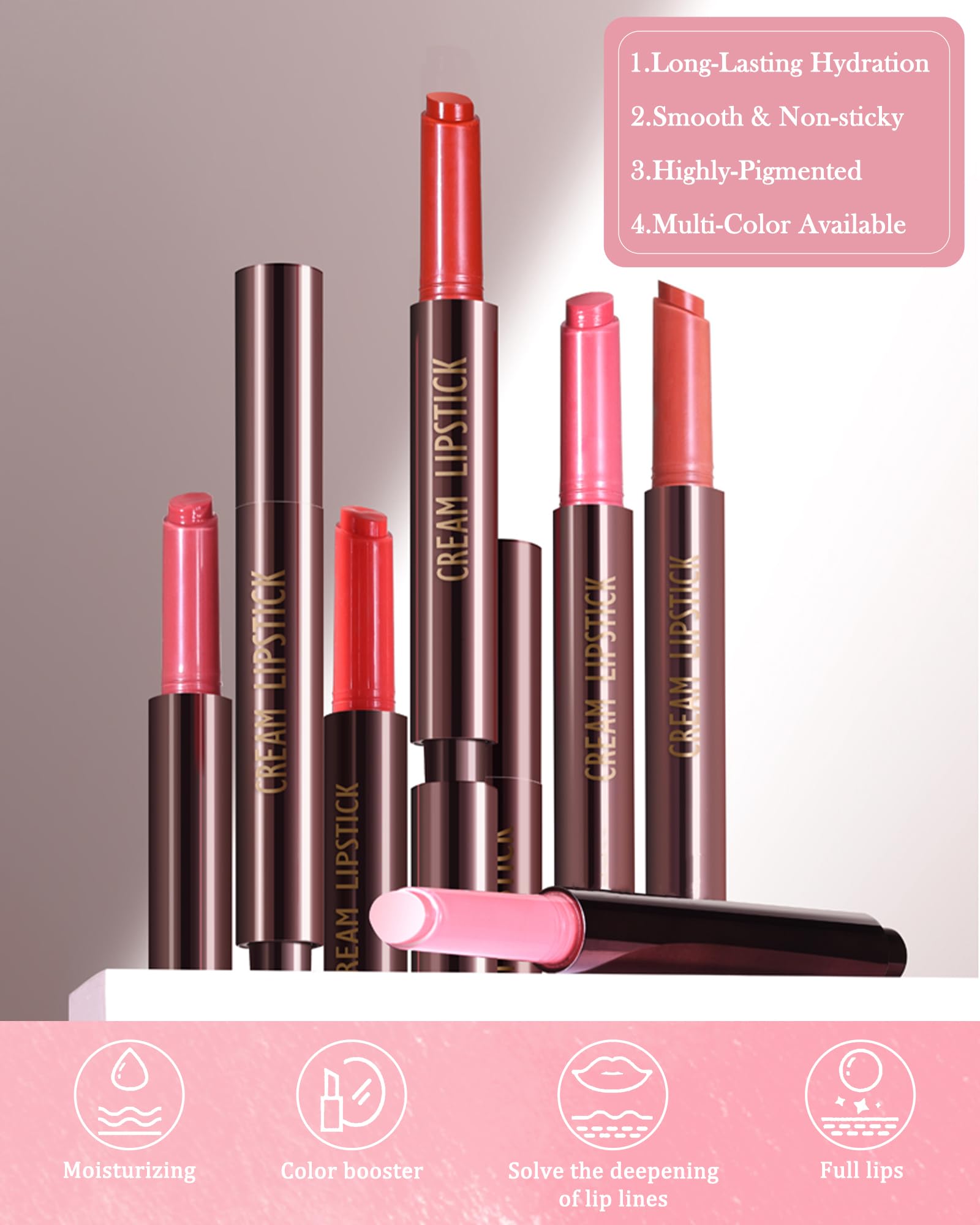 Hydrating Shimmer Lipstick,Moisturizing Jelly Lip Gloss,Dew Nude Lipstick Pen, Long Lasting Waterproof Tint Lip Balm Plumping Lip Stain Pen Glossy Butter Blam,Women's Day Makeup Gift for Women-01#