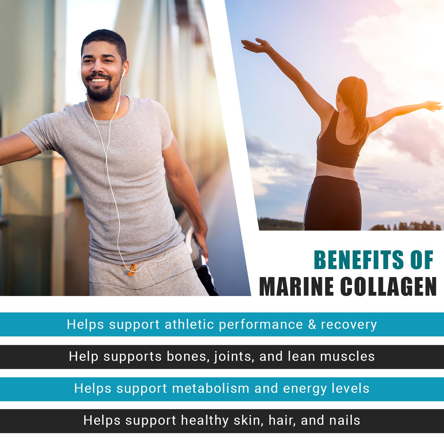 Ancient Bliss Wild-Caught Marine Fish Collagen Peptides Powder, Flavorless Collagen Protein Supplement with Type 1, Non-GMO, Gluten-Free, Amino Acid Supplement for Skin, Hair and Nails, 15.87 Oz