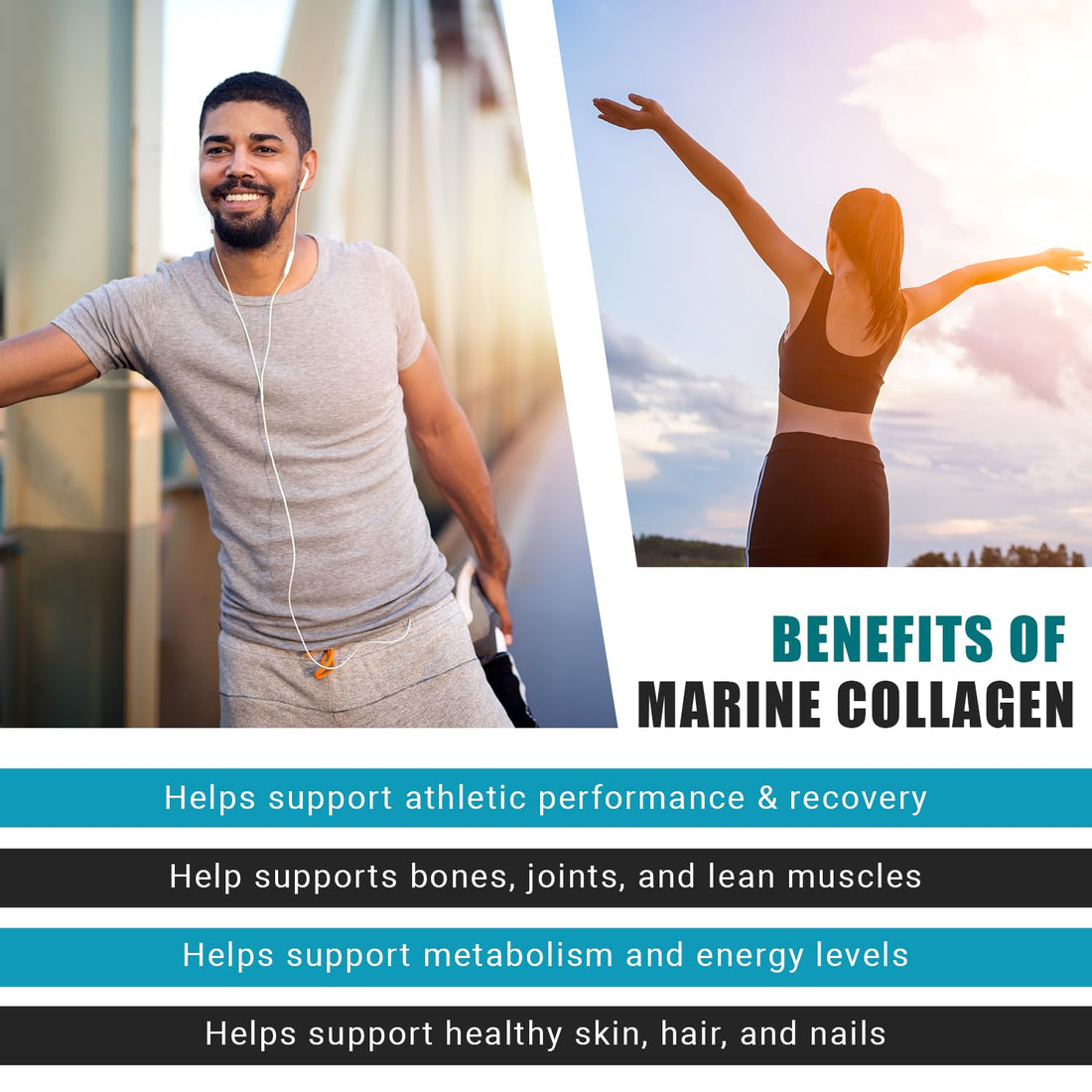 Ancient Bliss Wild-Caught Marine Fish Collagen Peptides Powder, Flavorless Collagen Protein Supplement with Type 1, Non-GMO, Gluten-Free, Amino Acid Supplement for Skin, Hair and Nails, 15.87 Oz