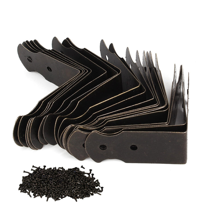 BQLZR 1.57x0.7 Antique Decorative Vintage Box Corner Guards Edge Cover Pack of 20