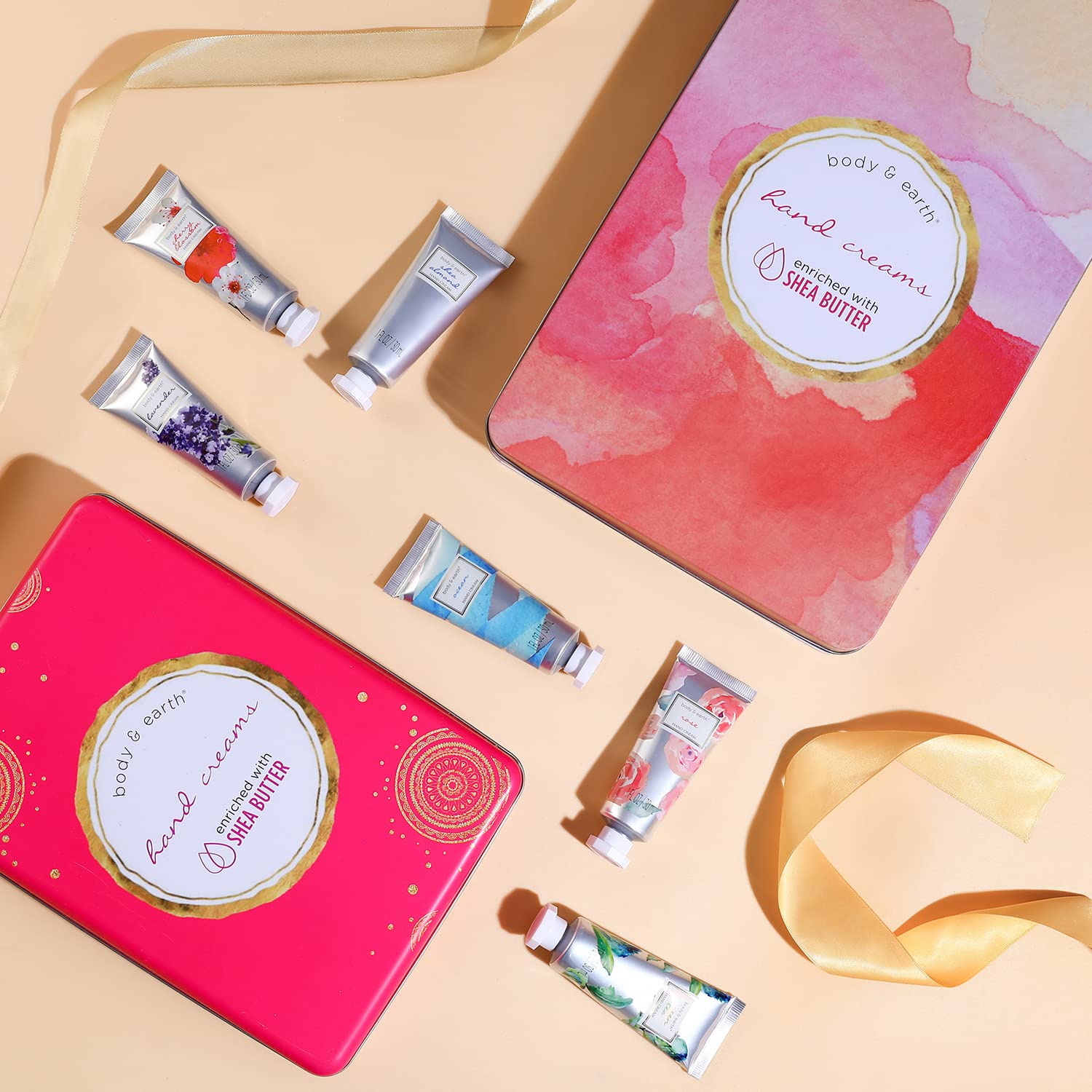 Hand Cream Gift Set, BODY & EARTH Hand Lotion for Dry Hands, Moisturizing with Shea Butter, 12pc Travel-size, Best Gifts Idea for Women