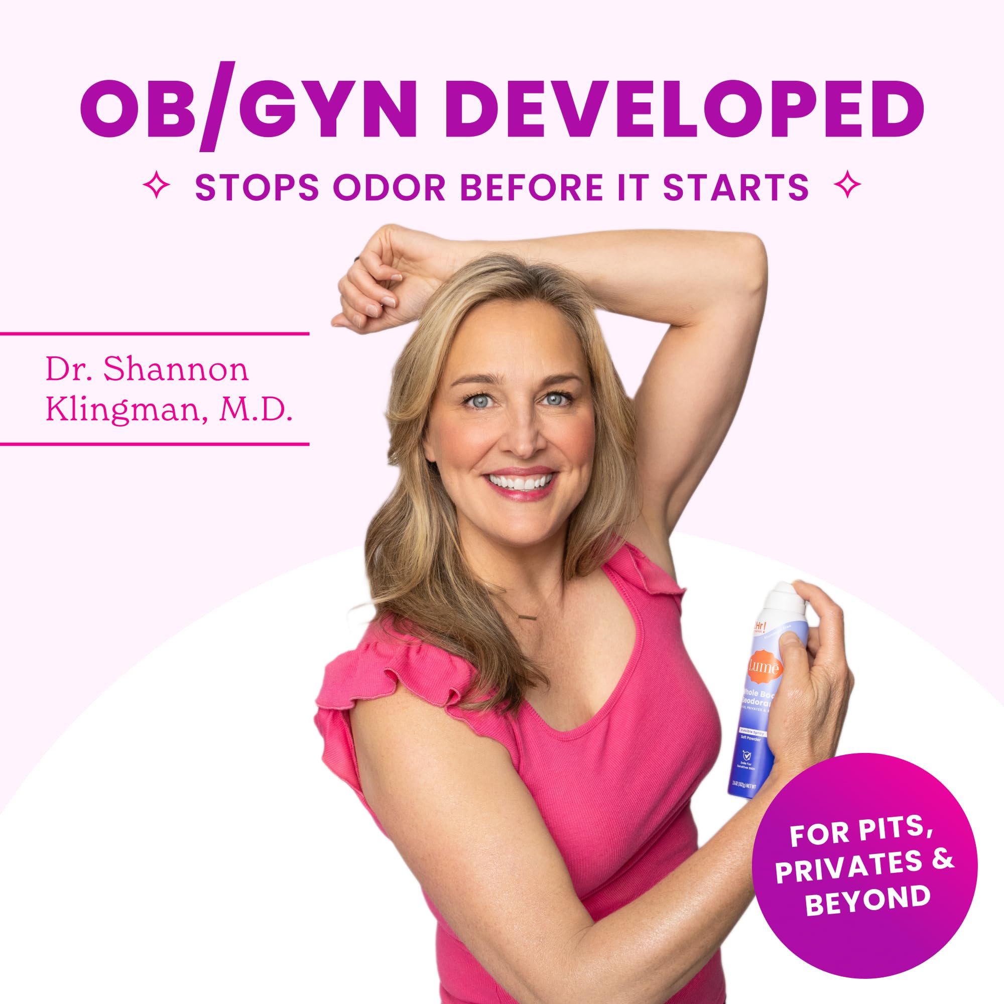 Lume Invisible Spray Deodorant For Women - Deodorant Spray + Mini Bundle - 72 Hr Odor Control - Ozone Friendly - Aluminum & Baking Soda Free, Skin Loving - 3.6 ounce + 1.0 ounce Mini (Soft Powder)