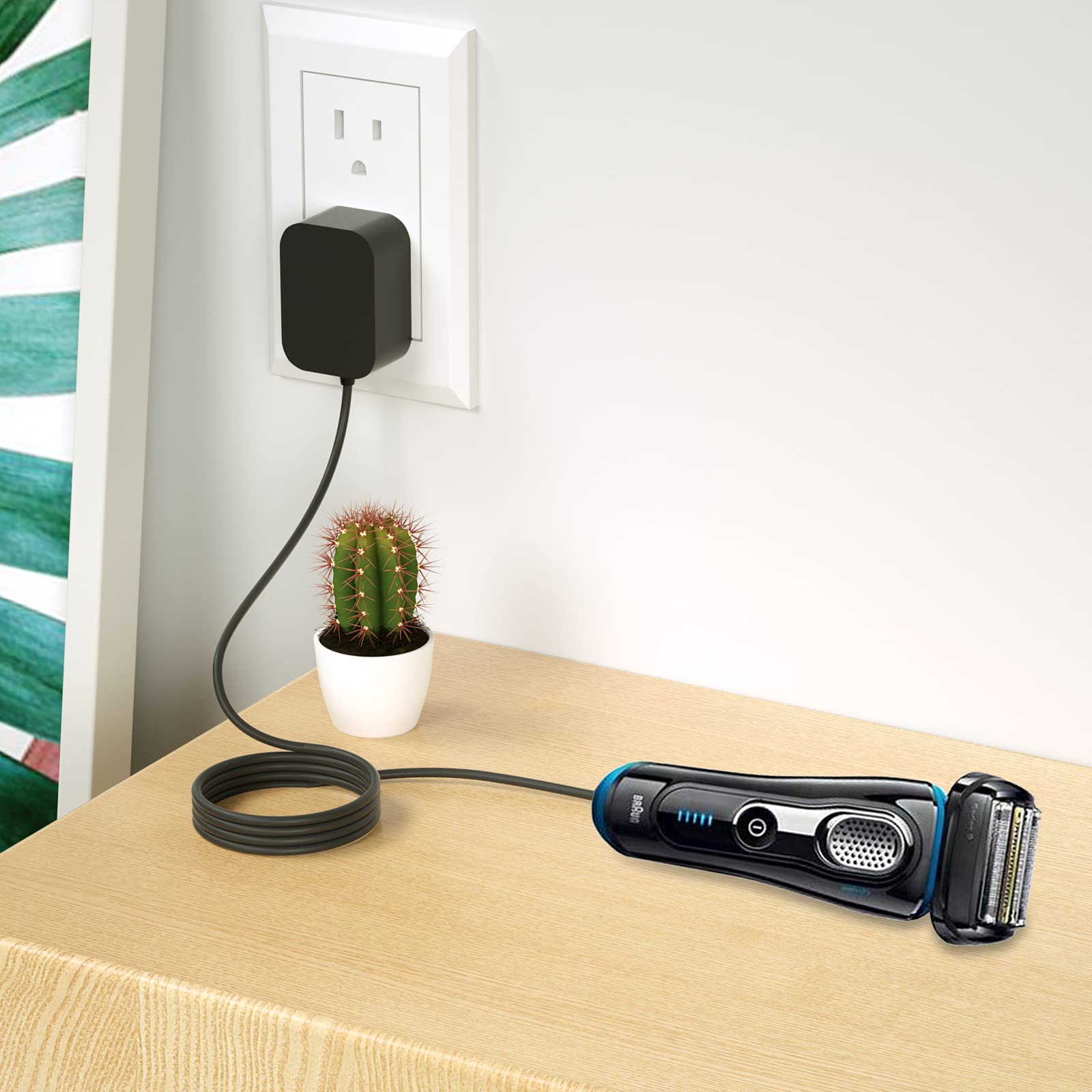 Charger Replacement for Braun Charger,12V Power Cord Compatible with Braun Shaver Series 3//7/5/1/9,Razor 3040s 310s 340S,5190cc 5040s,740S 7865,9290cc 9095cc and more models