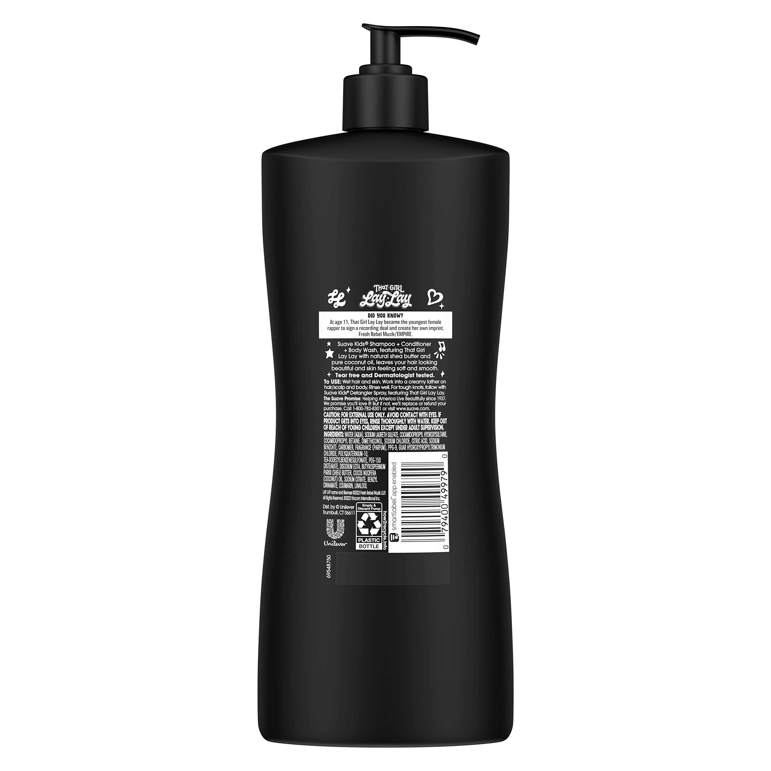 Suave Kids 3-in-1 Shampoo - That Girl Lay Lay Princess Slaya Tear-Free Kids Shampoo, Conditioner & Body Wash, Soap, 28 Fl Oz (Pack of 2)