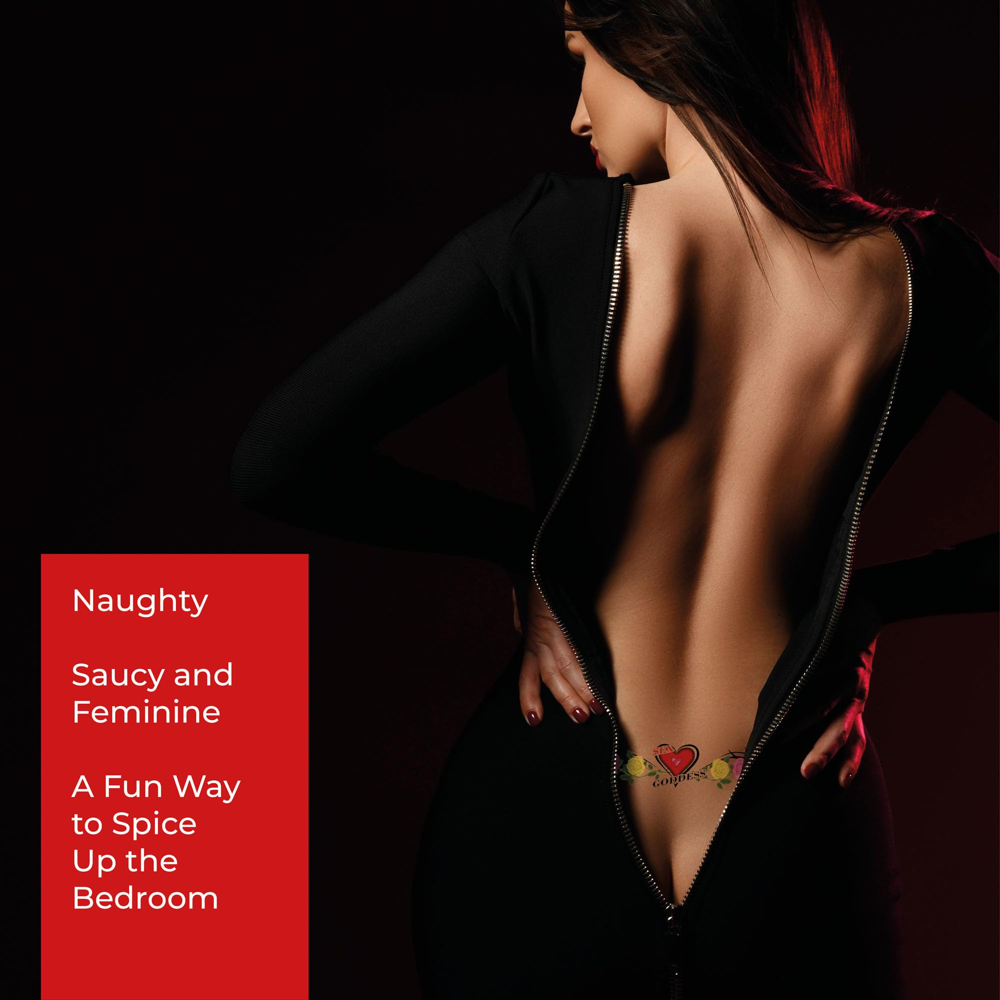 Sovereign-Gear 8 Extra Large Sexy Naughty Temporary Tattoos for Women Ladies - Adult Fun for Lower Back Legs Arms Stomach