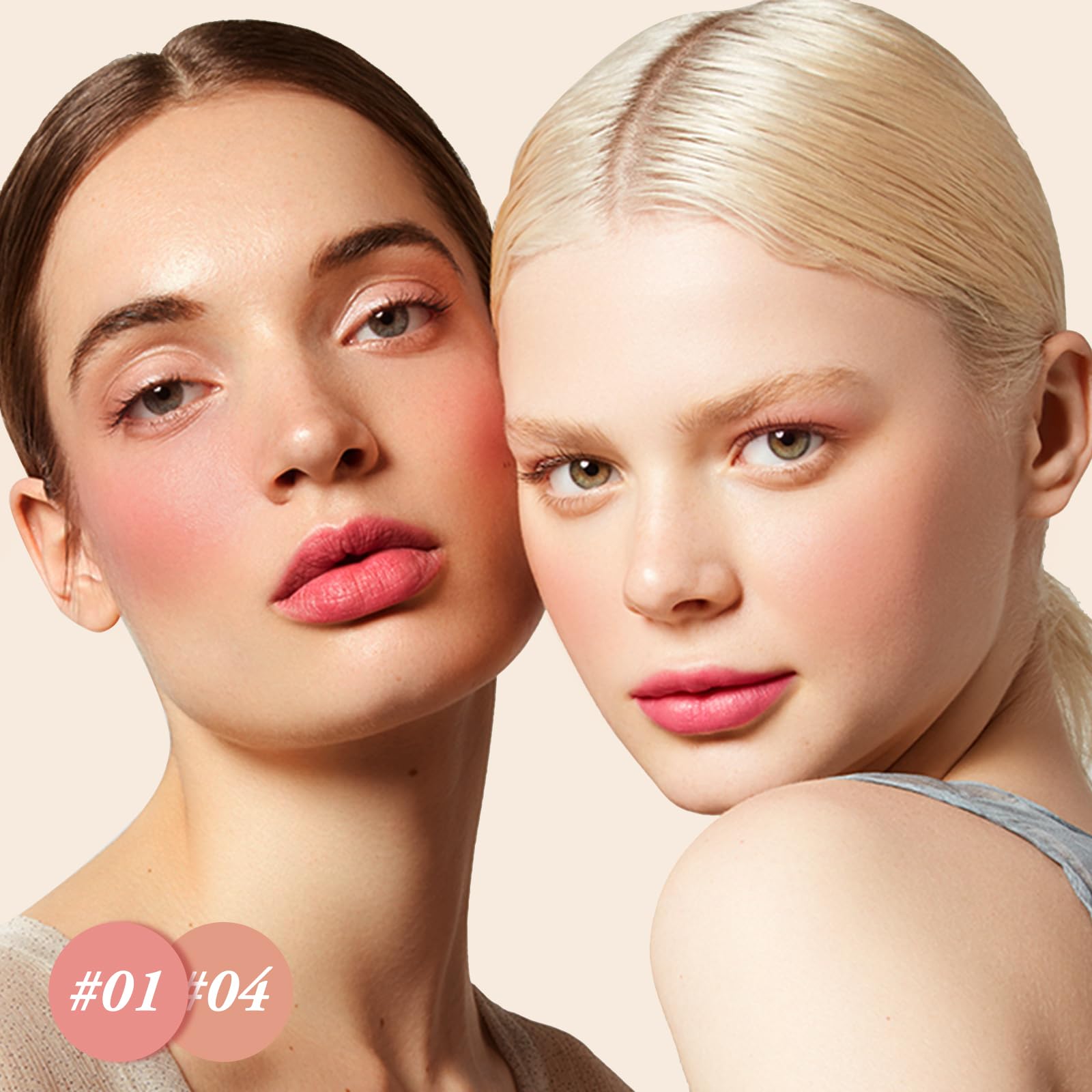 AFGHOUZ 3 In 1 Cream Blush Stick, Multi-Use Blush Makeup Stick For Cheek, Eye And Lip, Lightweight Moisturizing, Blend Natural