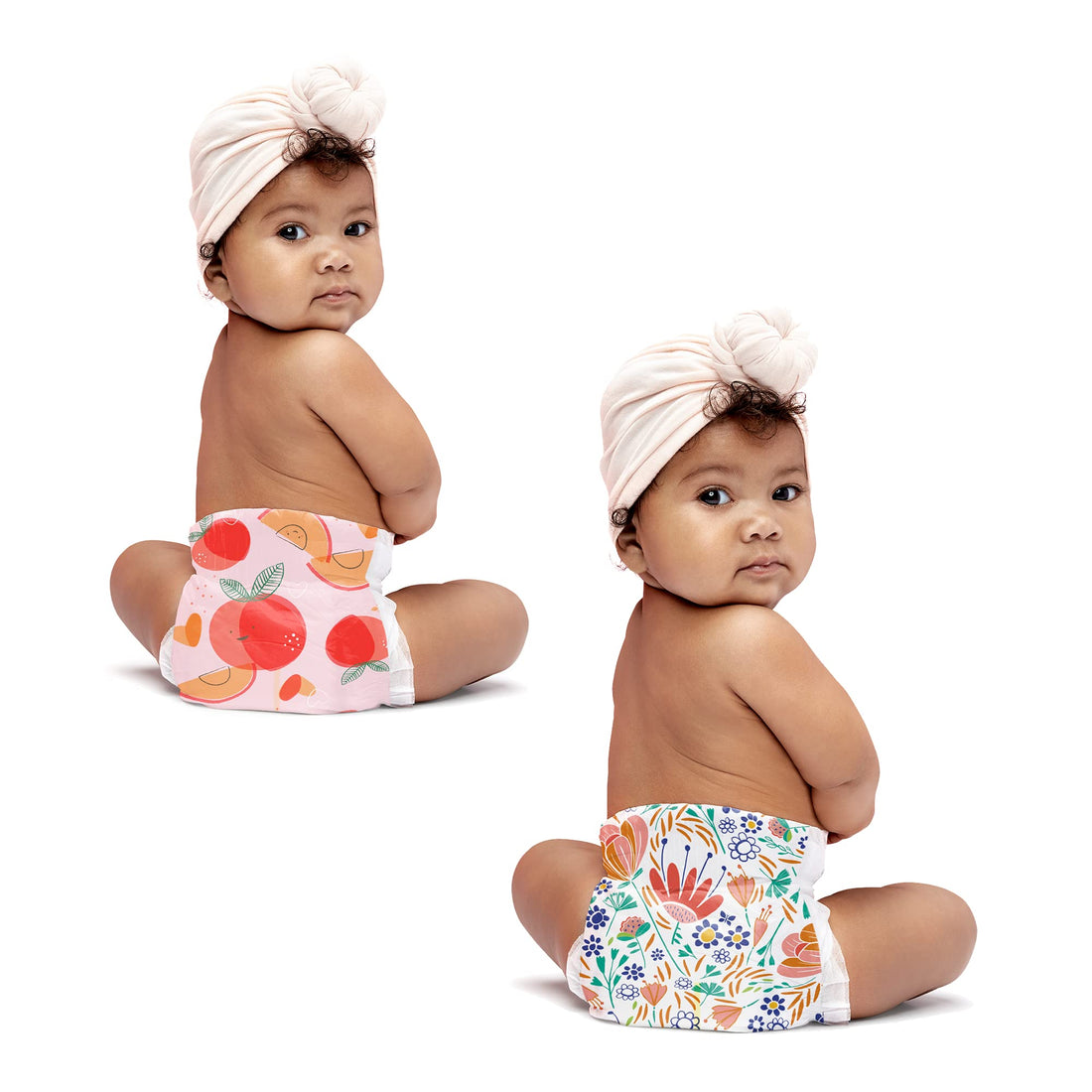 The Honest Company Clean Conscious Diapers | Plant-Based, Sustainable | Just Peachy + Flower Power | Club Box, Size 4 (22-37 lbs), 60 Count