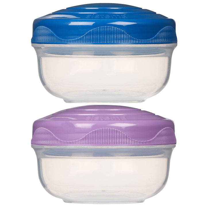 Sistema to GO PortionPod Food Storage Containers, Small Snack Pots, BPA - Free, Assorted Colours, 2 x 210 ml