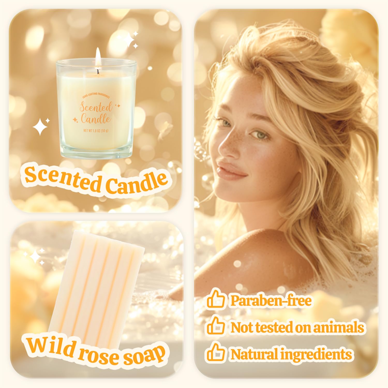 # BFFLOVE Gift Set for Women Spa Gifts for Women, Sister, Best Friends | Birthday Gifts for Women | Vanilla Bath and Body Gifts Set for Women 6pcs Valentine's Day Gifts for Her