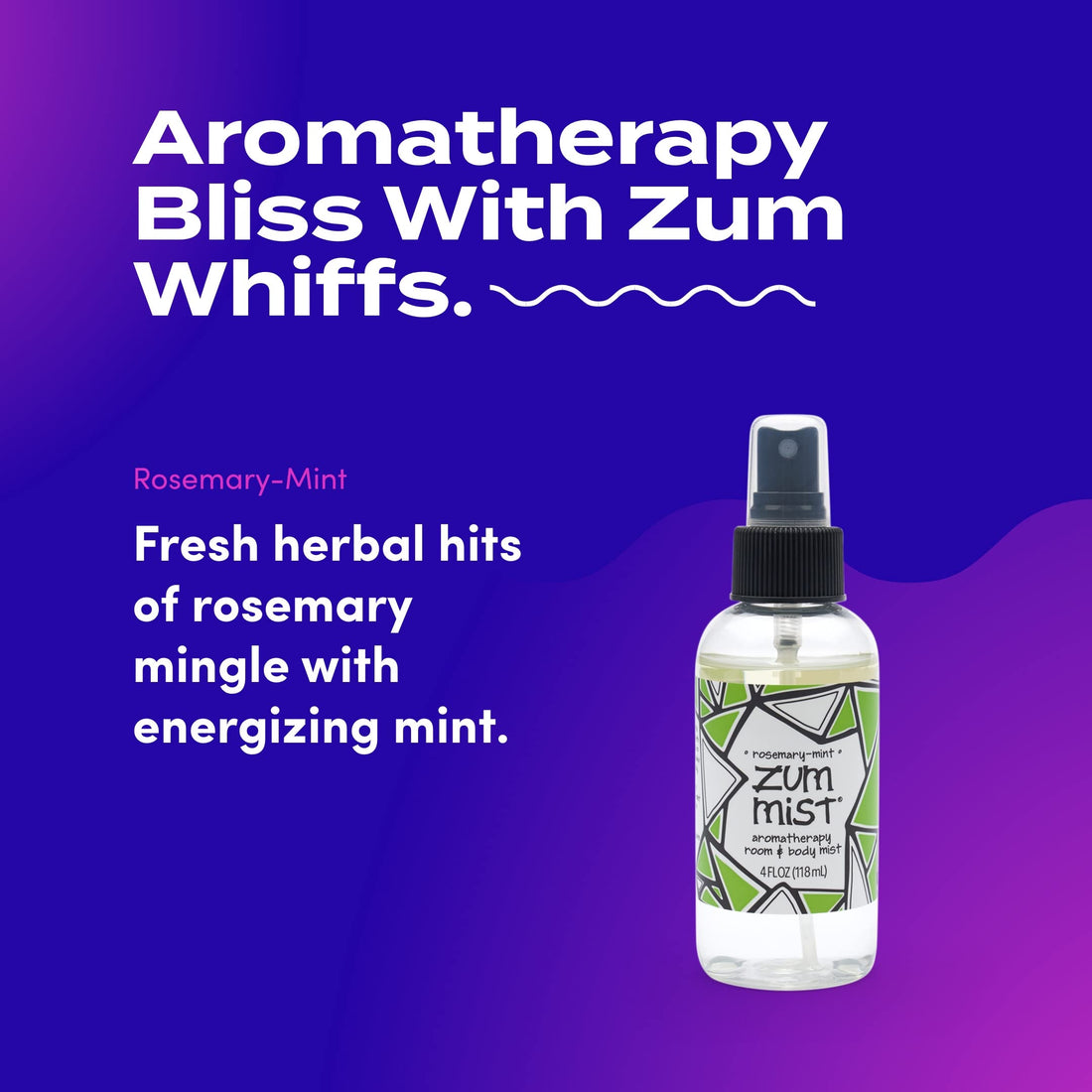 Indigo Wild Zum Mist Aromatherapy Spray, Rosemary-Mint, 4 Fluid Ounce
