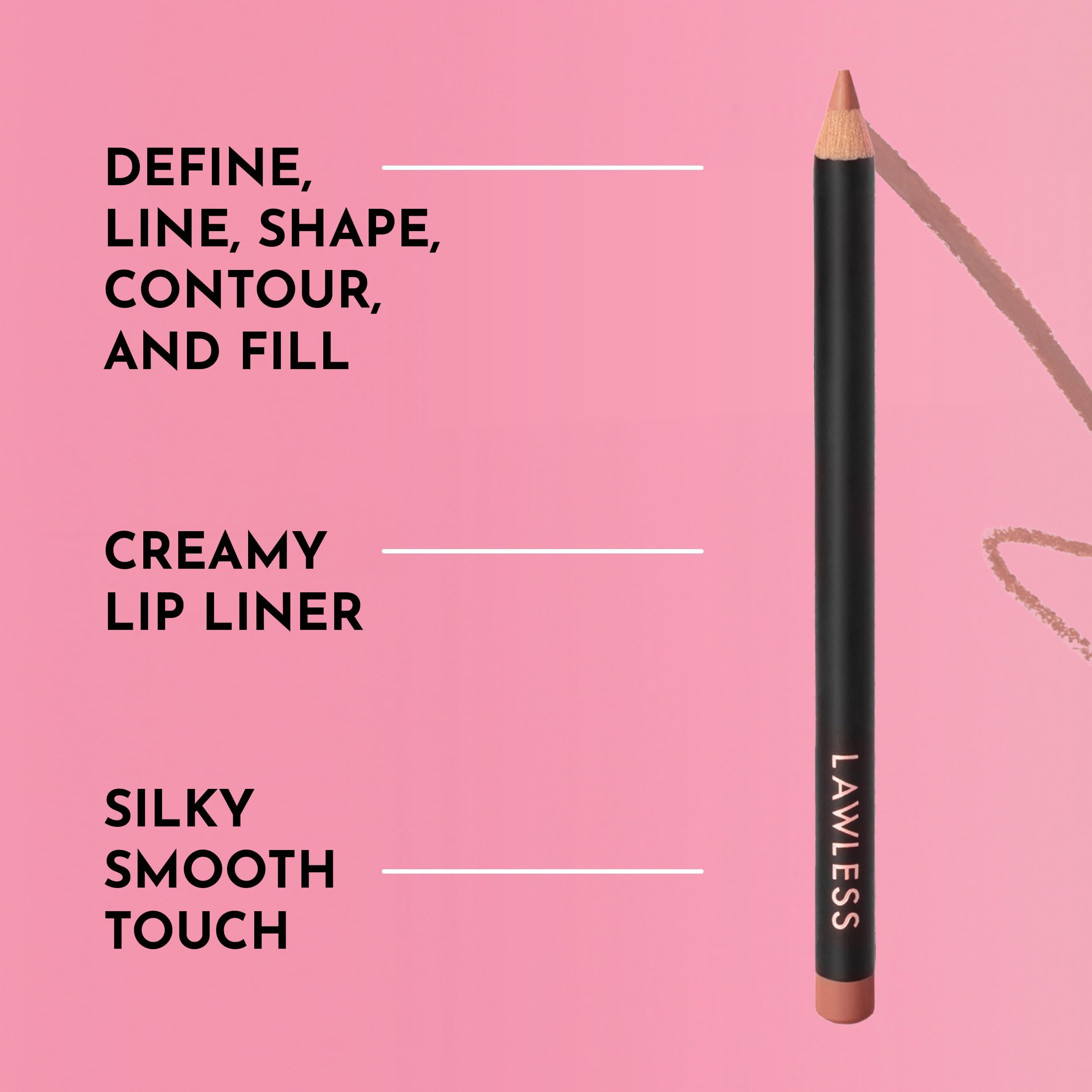 Lawless Women's Forget the Filler Definer Liner, Nude Honey, Pink, 0.04 Ounce