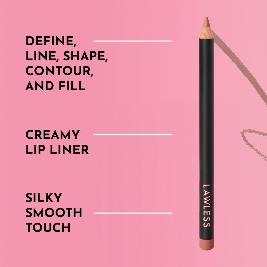 Lawless Women's Forget the Filler Definer Liner, Nude Honey, Pink, 0.04 Ounce