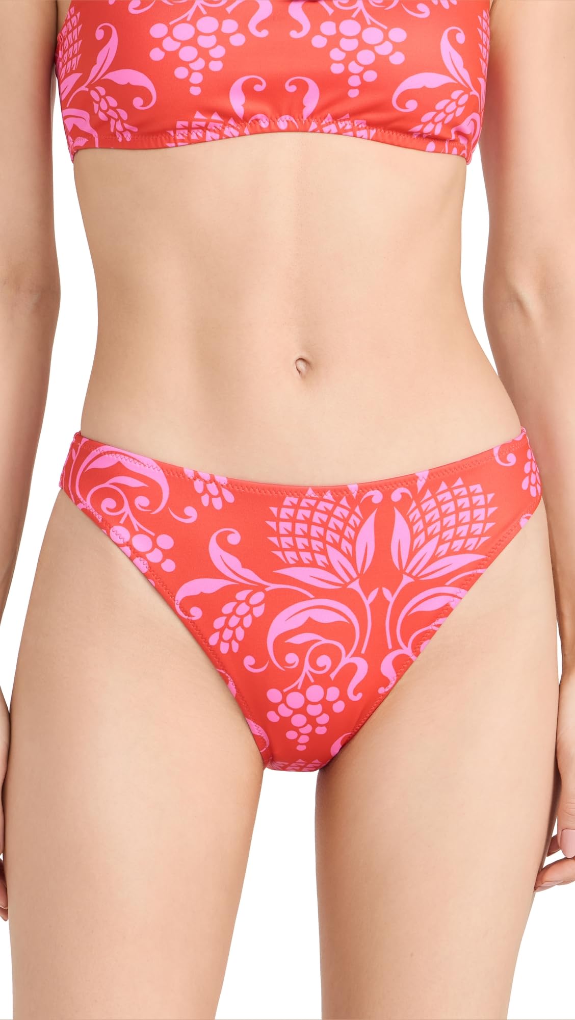Rhode Women's Kiki Bikini Bottoms, Anjuna, Red, Print, M