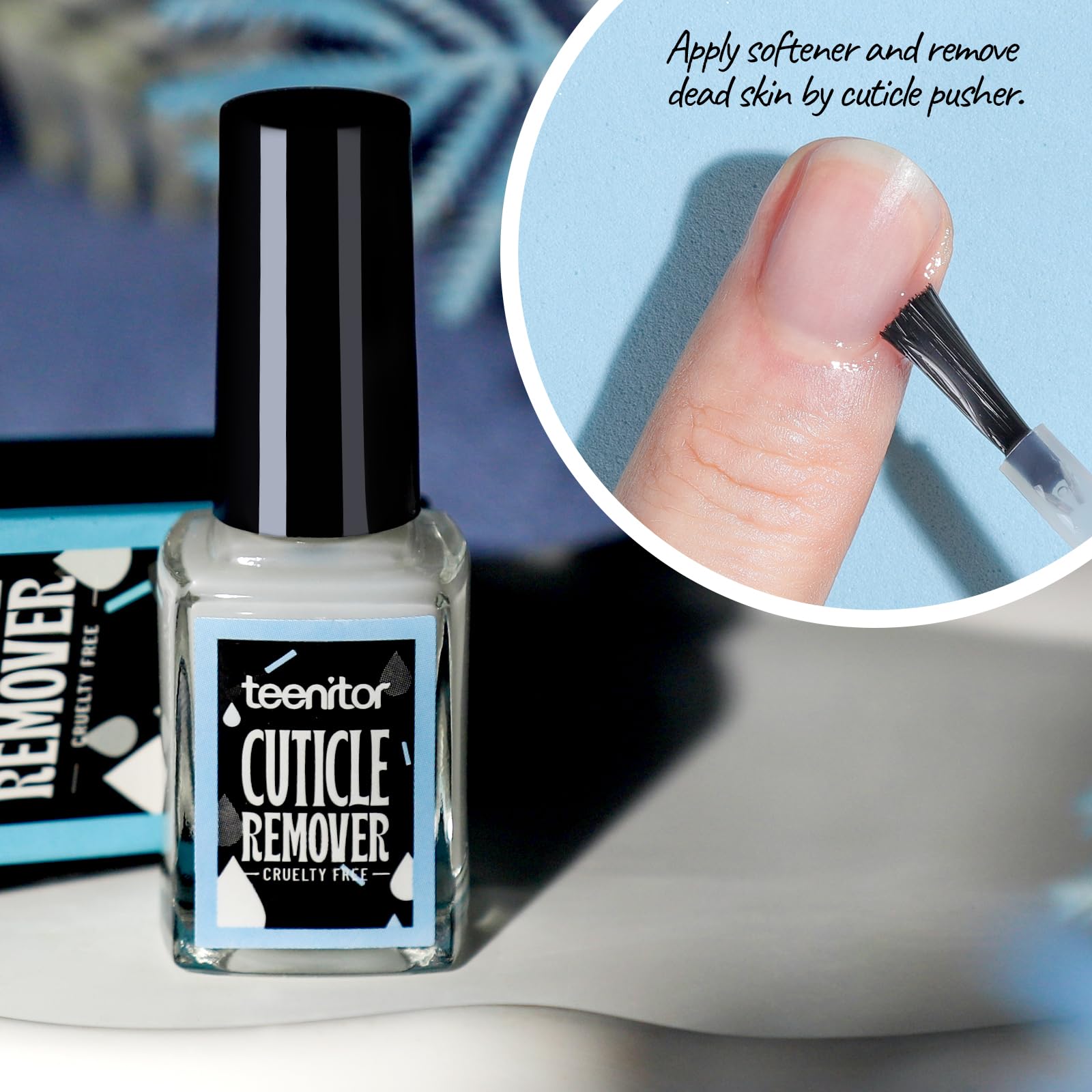 Teenitor Cuticle Softener Remover, Cuticle Oil, Nail Care Cuticle Remover Tools Set with Cuticle Trimmer,Cuticle Pusher,Nail File Buffer, Cuticle Nipper Lavender