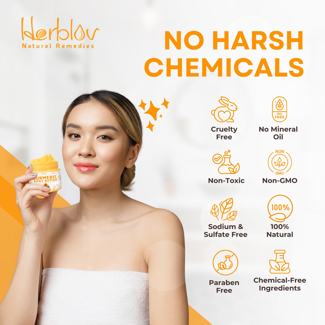 Turmeric Face Cream – All Natural Skin Brightening Lotion – Turmeric Whipped Body Butter for Dark Spots, Hyperpigmentation – Turmeric Skincare Cleanses, Fights Acne, Evens Tone, Scars, Sun Damage