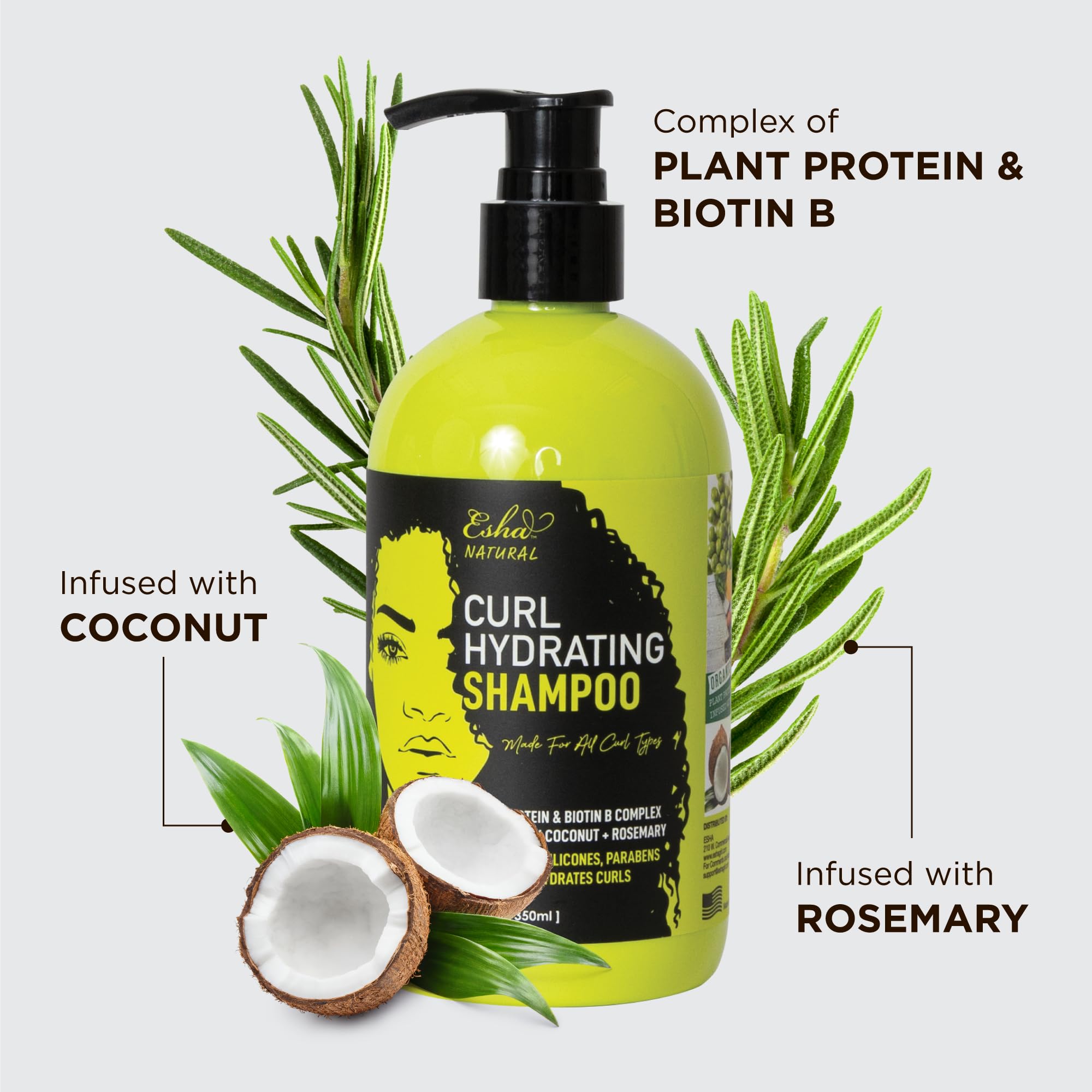 Esha Girl Natural 3C & 4C Curl Shampoo - Customized Care for Distinctive Curls, Gentle, Cruelty Free, Plant Based Nourishment - Captivating Tropical Ocean Scent - Embrace Healthy, Vibrant Hair | 12 Oz